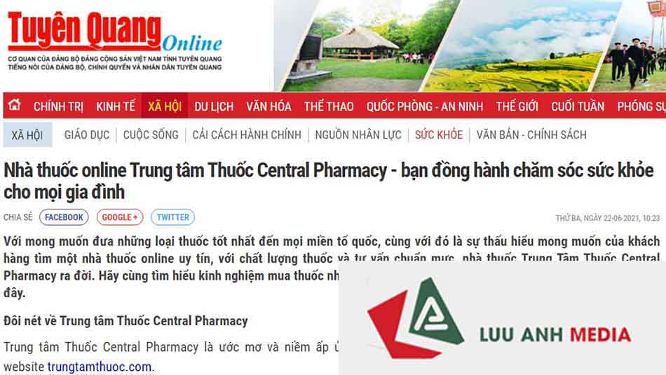 Báo Tuyên Quang: Nhà thuốc online Trung tâm Thuốc Central Pharmacy – bạn đồng hành chăm sóc sức khỏe cho mọi gia đình