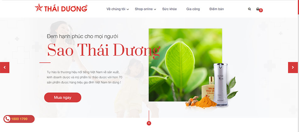 Giao diện website Sao Thái Dương cũ