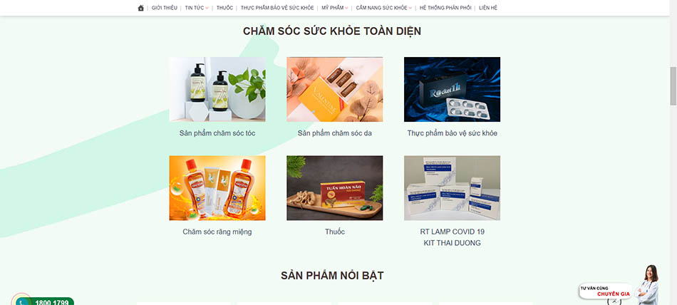 Giao diện website công ty cổ phần Sao Thái Dương