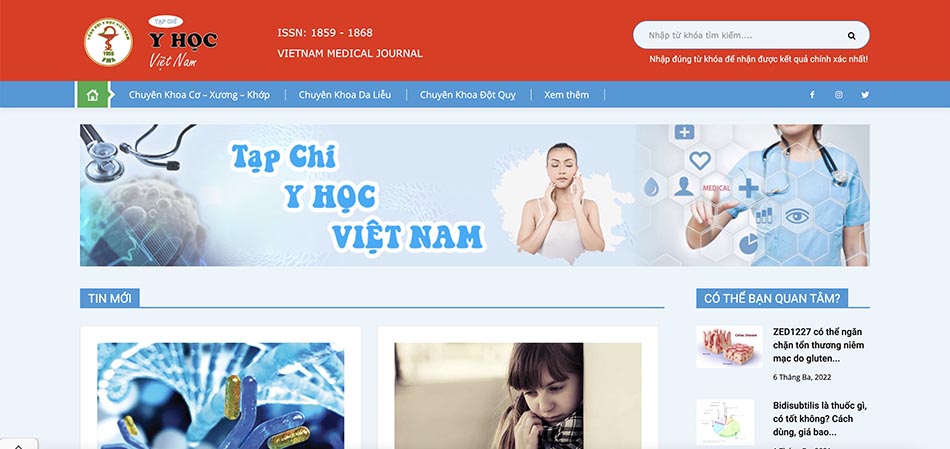 Thiết kế website Tạp chí Y Học Việt Nam (TapchiYHocVietNam.com)