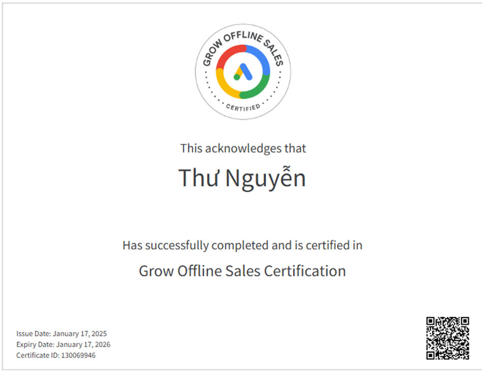 Grow Offline Sales Certification