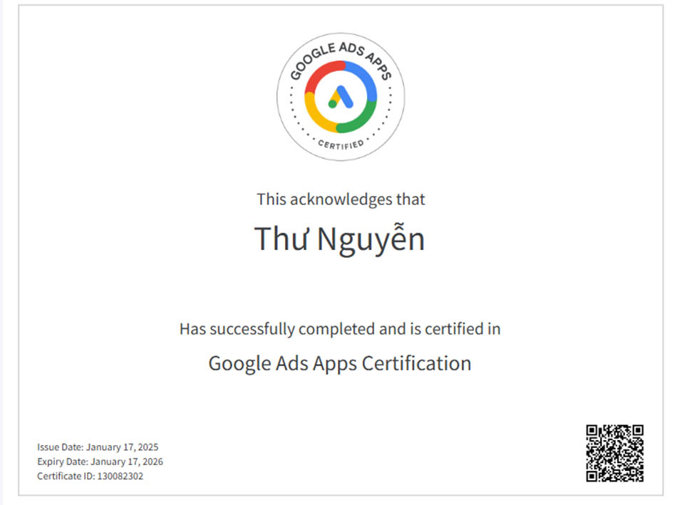 Google Ads Apps Certification