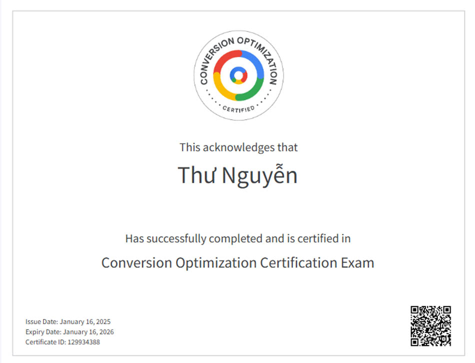 Conversion optimisation certification exam